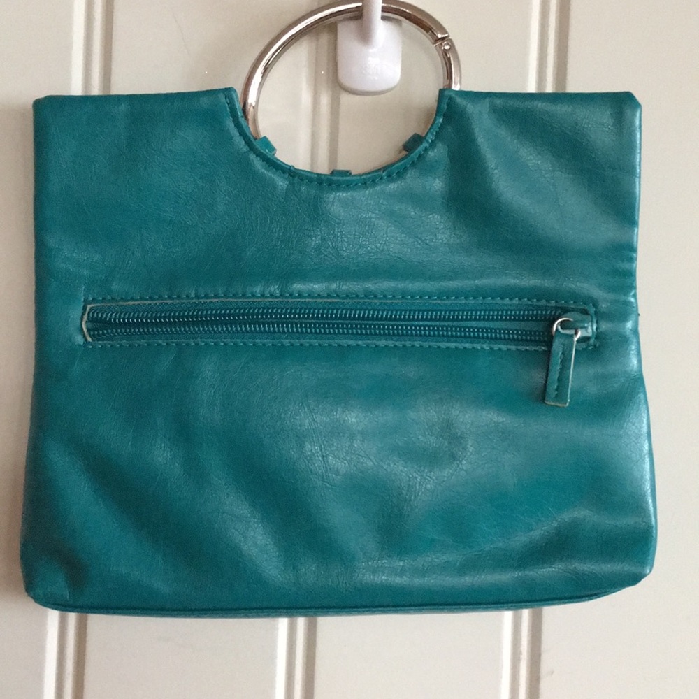 Teal colored mini purse